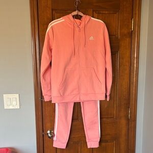 Adidas Kids Coral Pink Tracksuit Size Medium (12-14)